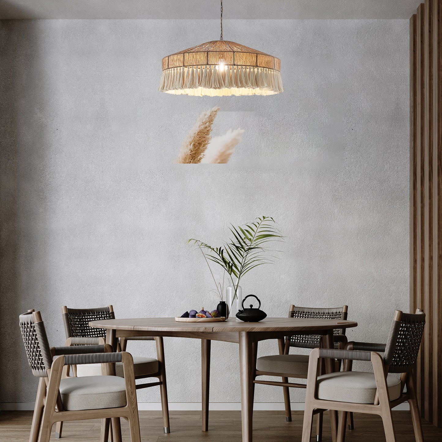 Bohemian Fringe Rattan Pendant Lamp