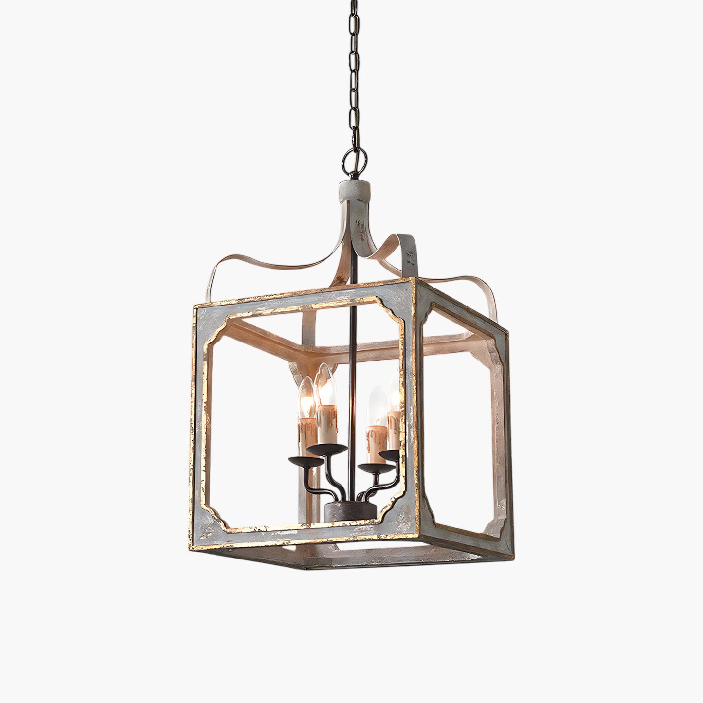 Boho Cube Rustic Metal Chandelier