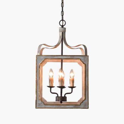 Boho Cube Rustic Metal Chandelier