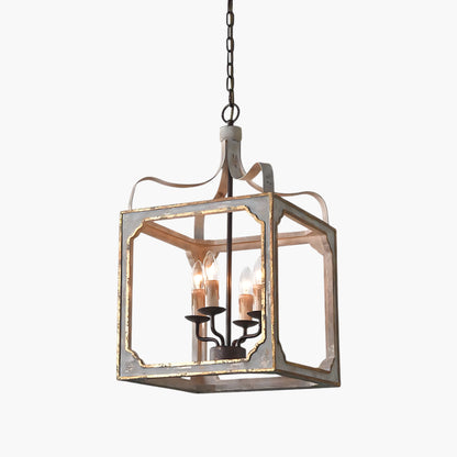 Boho Cube Rustic Metal Chandelier