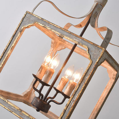 Boho Cube Rustic Metal Chandelier