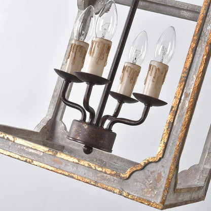 Boho Cube Rustic Metal Chandelier