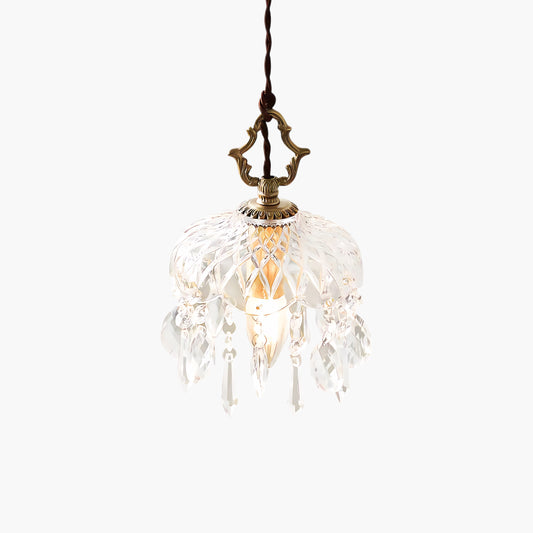 Bowl Shade Retro Crystal Pendant Lamp