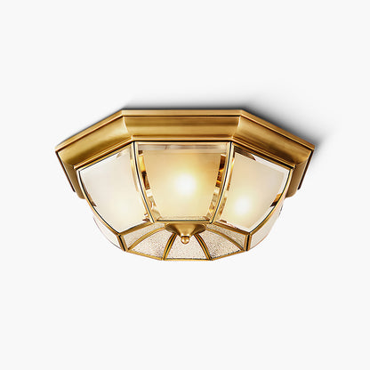 Bowl Shaped Brass Modern Crystal Ceiling Lamp