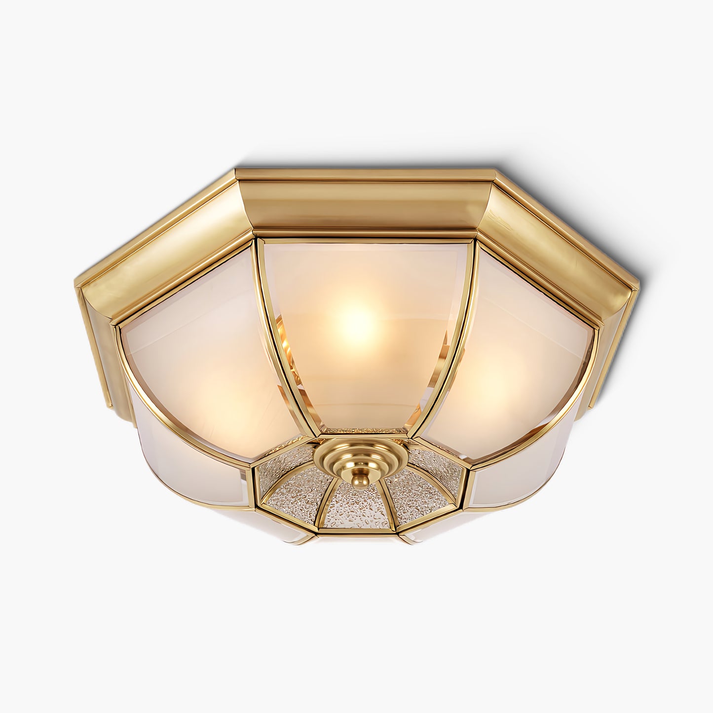 Bowl Shaped Brass Modern Crystal Ceiling Lamp