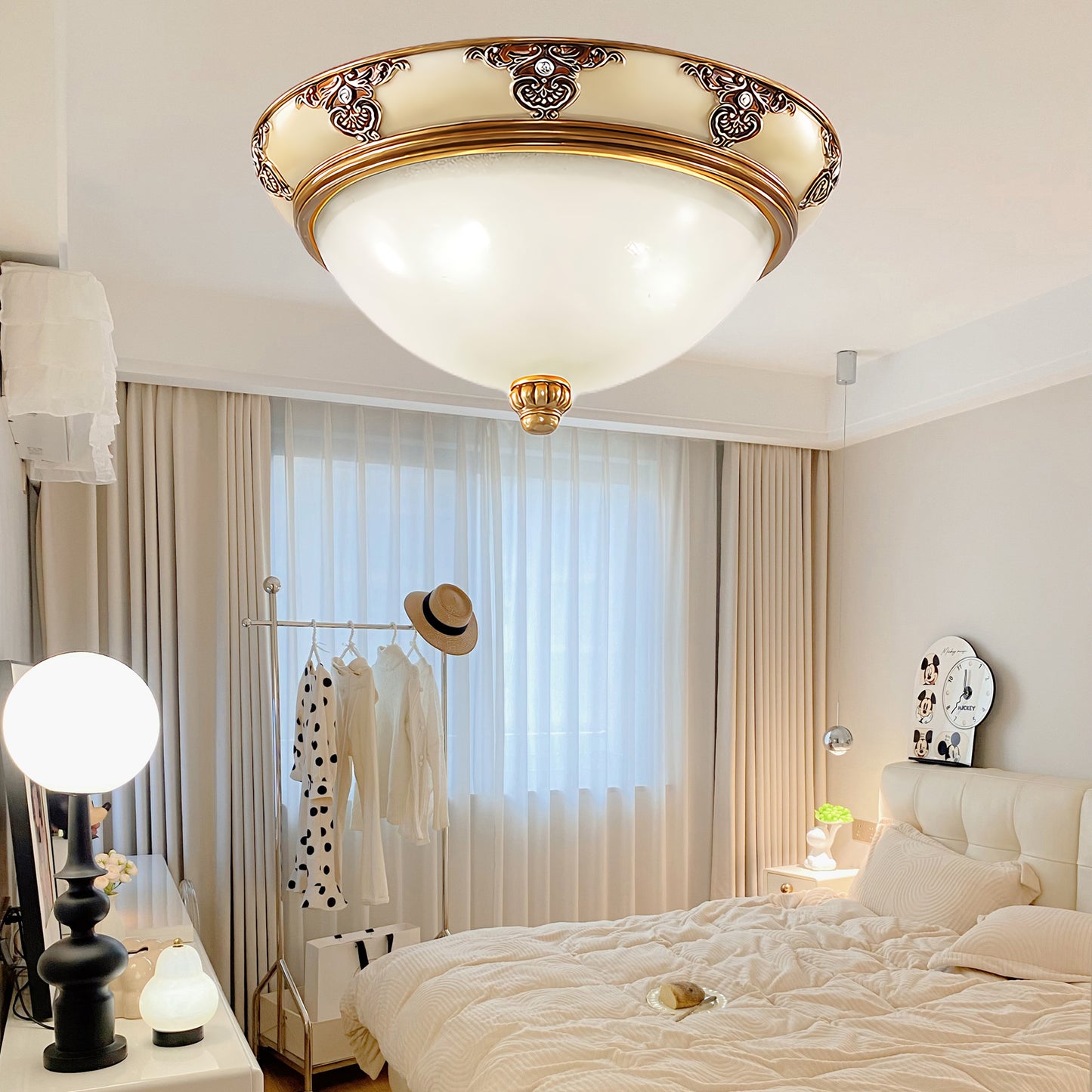 Brahm Flush Retro Crystal Ceiling Light