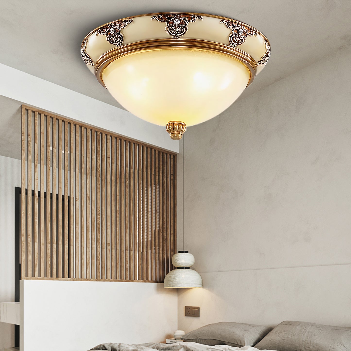 Brahm Flush Retro Crystal Ceiling Light