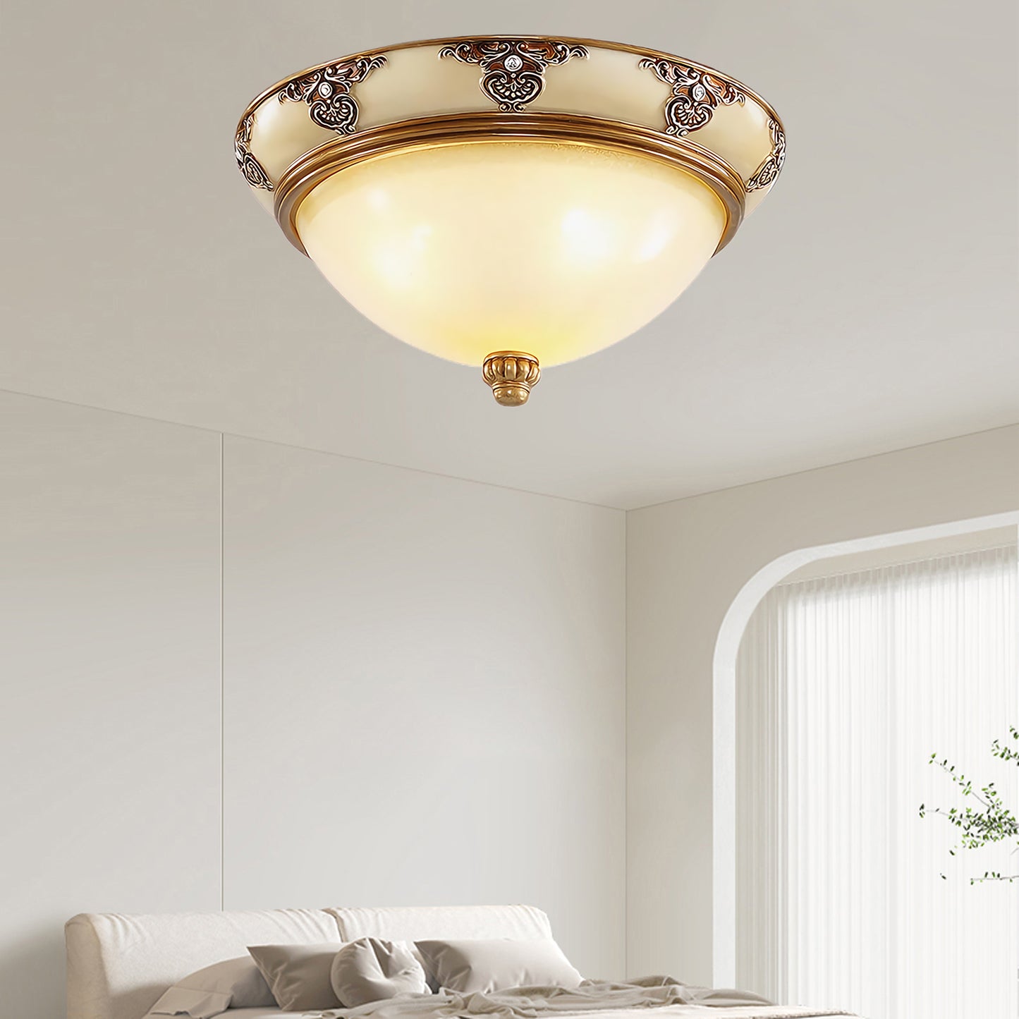 Brahm Flush Retro Crystal Ceiling Light