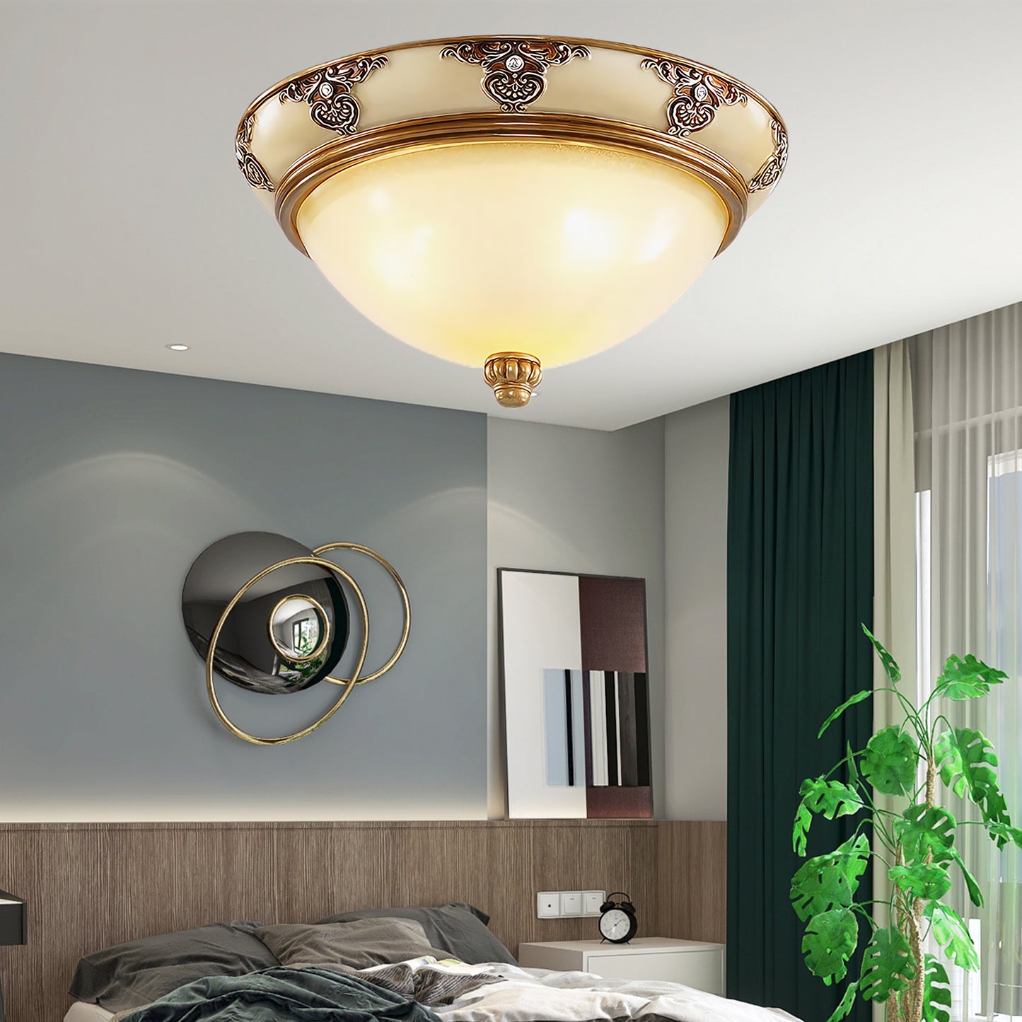 Brahm Flush Retro Crystal Ceiling Light