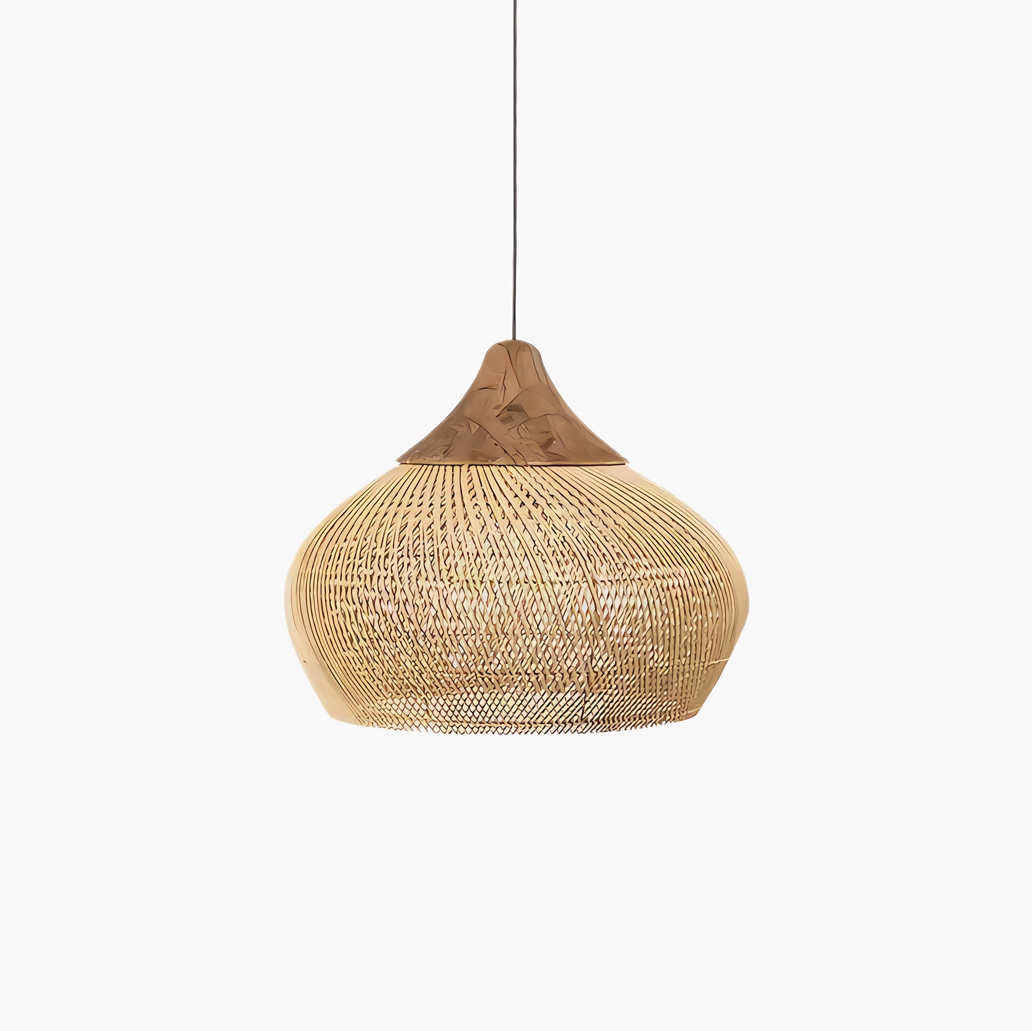 Braided Rattan Eclectic Metal Pendant Lamp