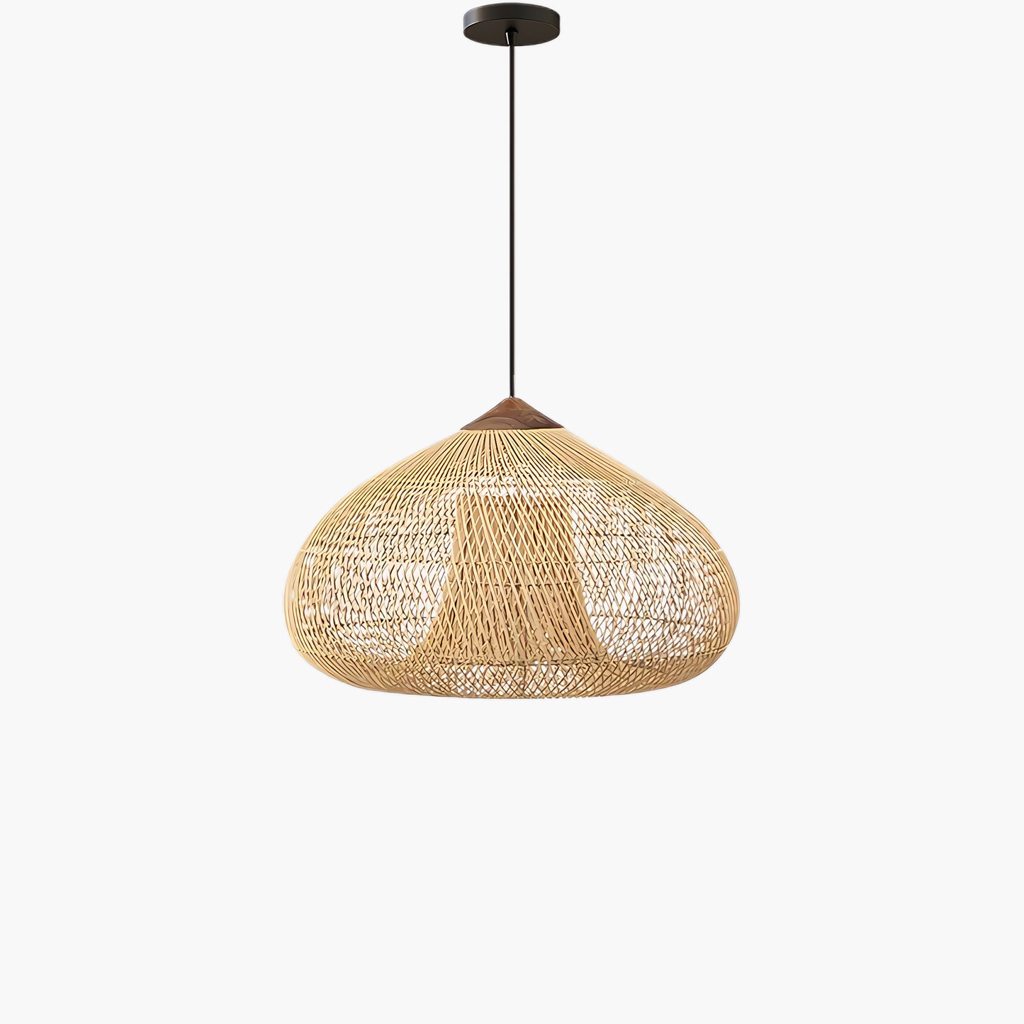 Braided Rattan Eclectic Metal Pendant Lamp