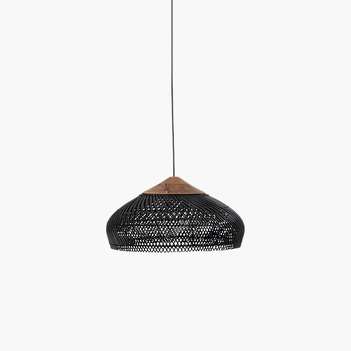 Braided Rattan Eclectic Metal Pendant Lamp