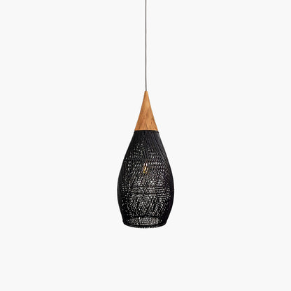 Braided Rattan Eclectic Metal Pendant Lamp