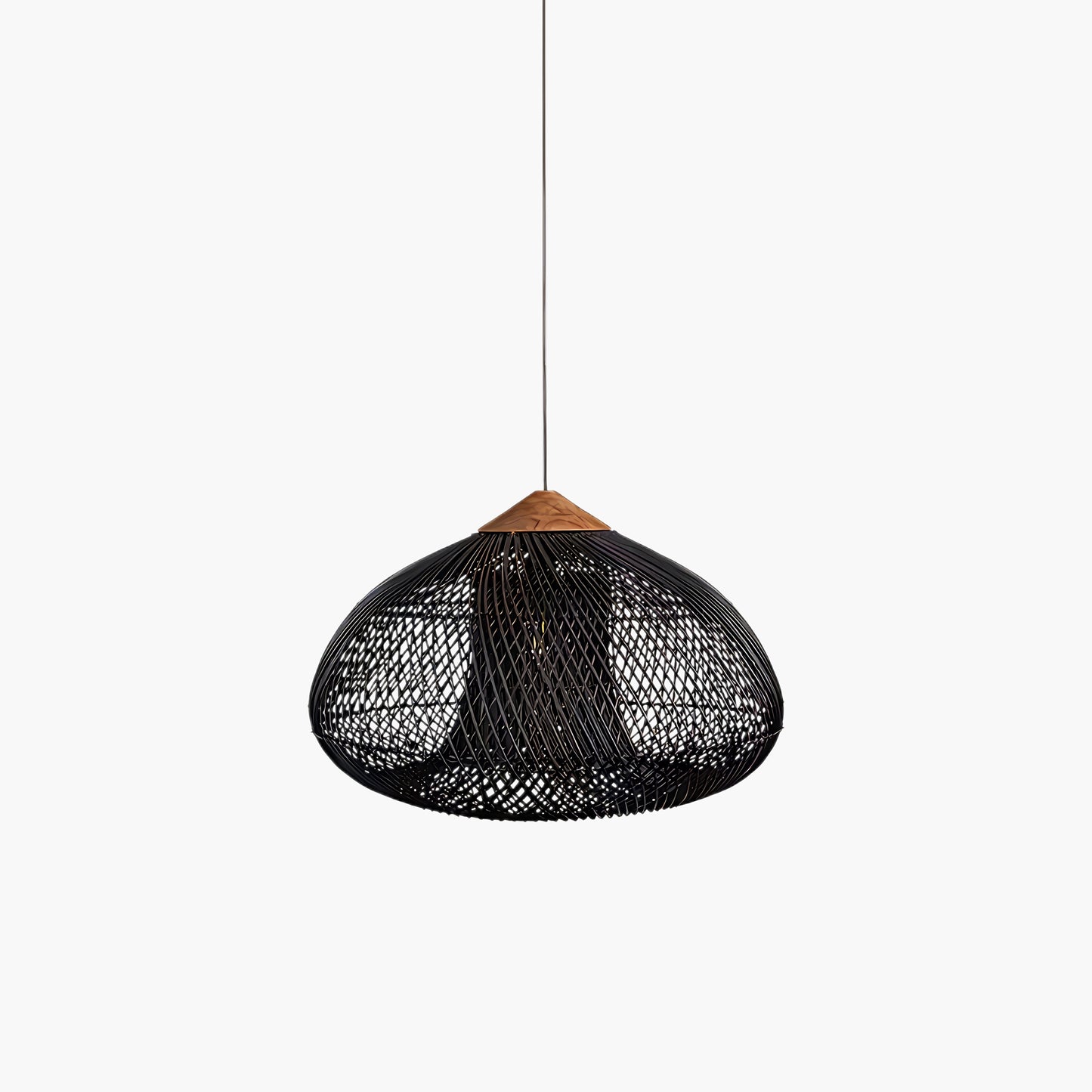 Braided Rattan Eclectic Metal Pendant Lamp