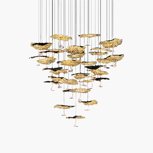 Brass Aviary Constellation Rustic Metal Chandelier