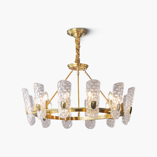 Brass Central Eclectic Crystal Chandelier