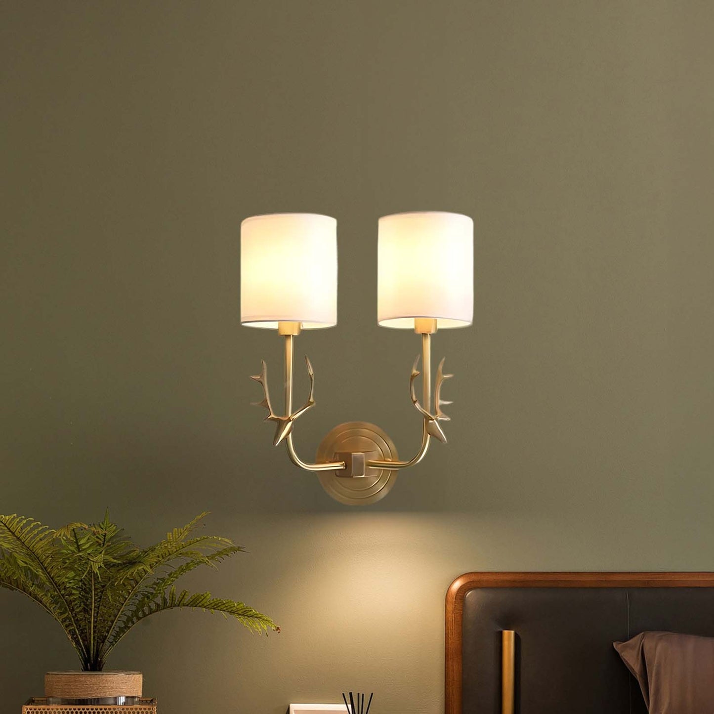 Brass Deer Head Modern Wall Light