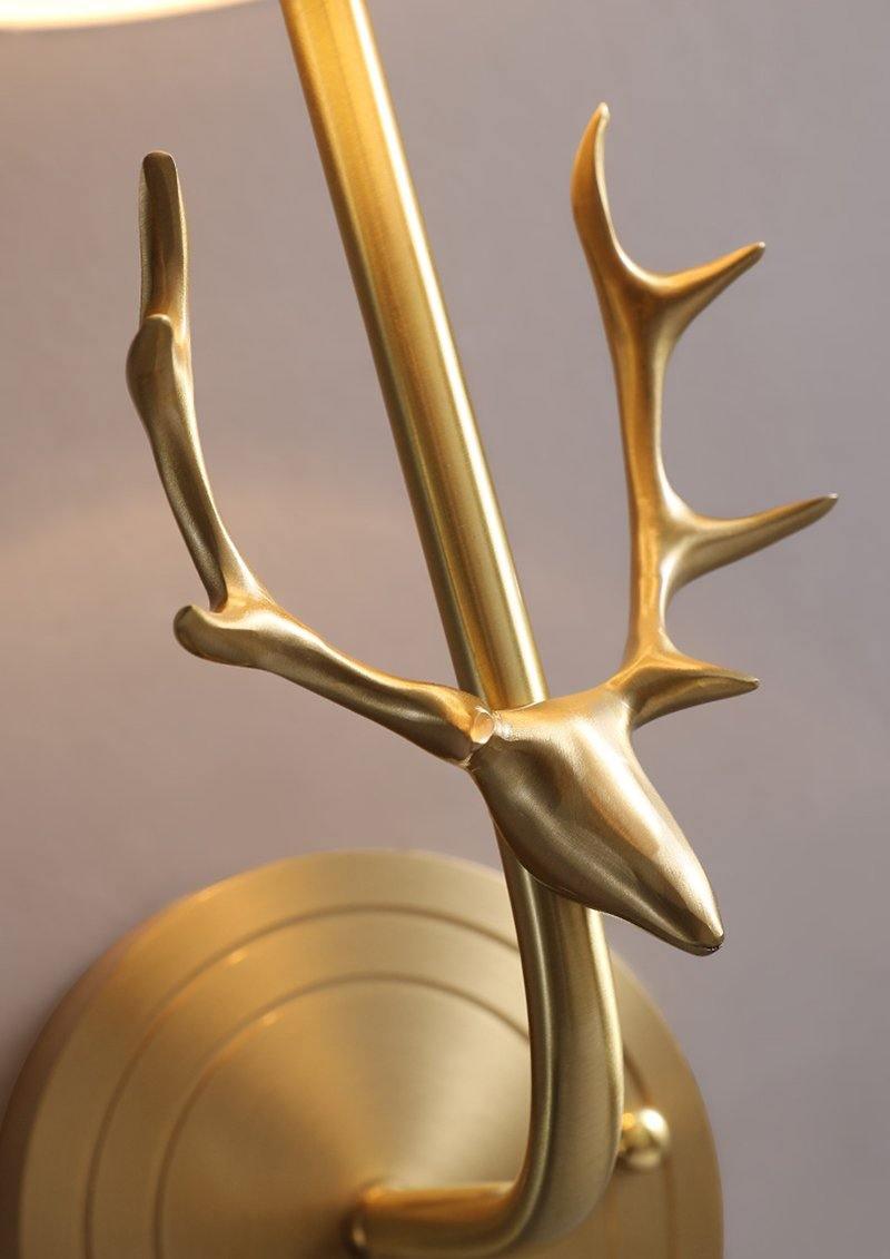 Brass Deer Head Modern Wall Light