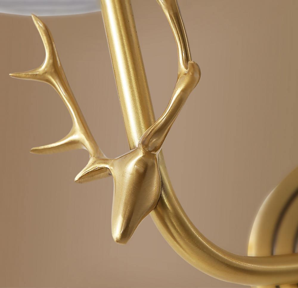 Brass Deer Head Modern Wall Light