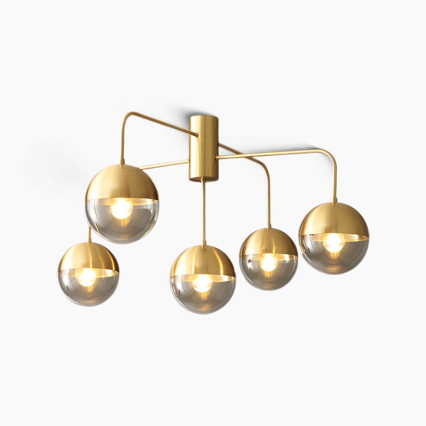 Brass Globulars Modern Crystal Ceiling Lamp