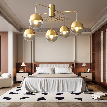 Brass Globulars Modern Crystal Ceiling Lamp