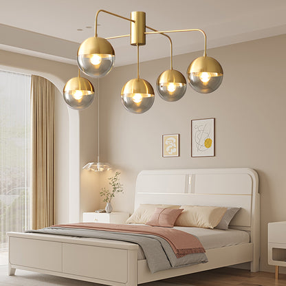 Brass Globulars Modern Crystal Ceiling Lamp