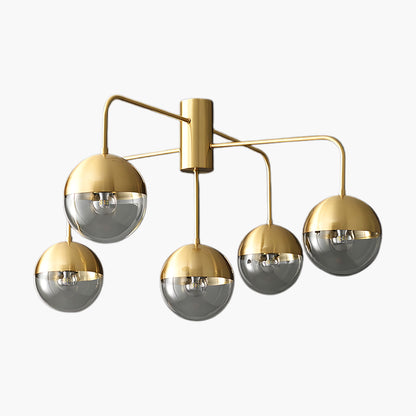 Brass Globulars Modern Crystal Ceiling Lamp