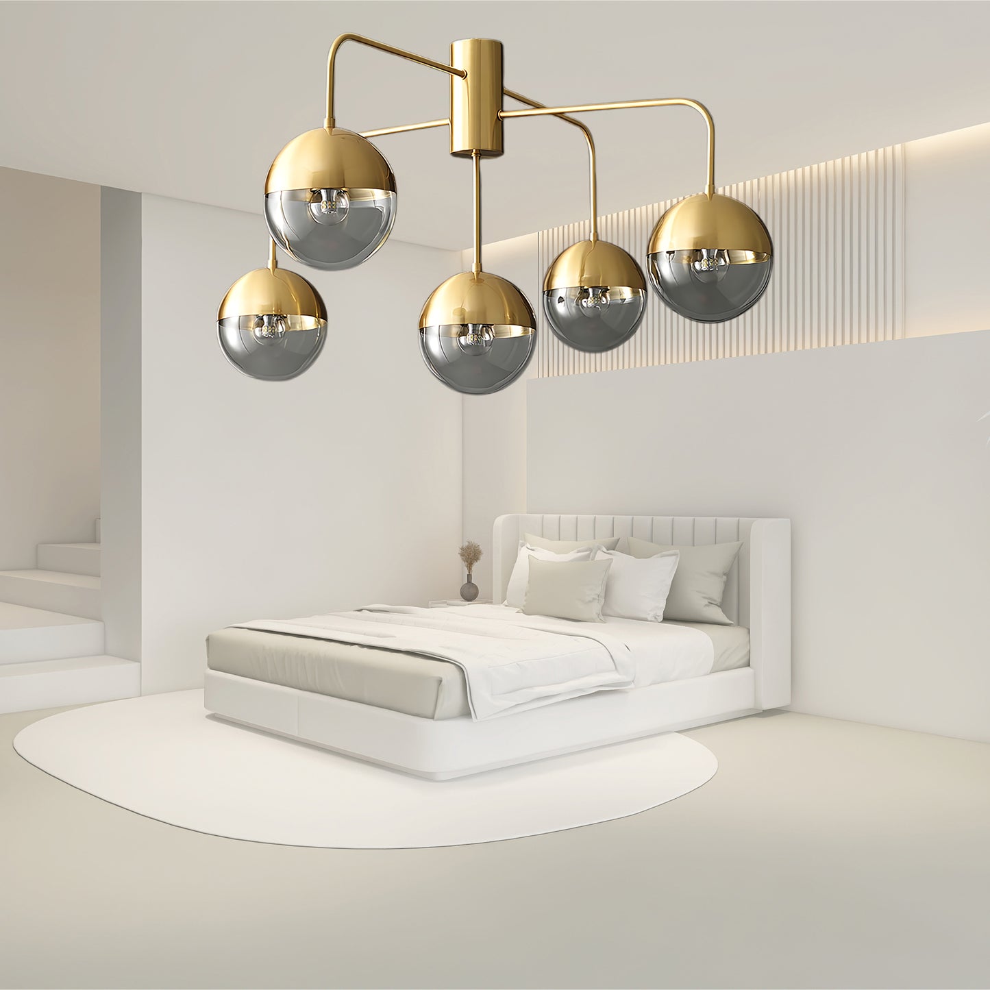 Brass Globulars Modern Crystal Ceiling Lamp