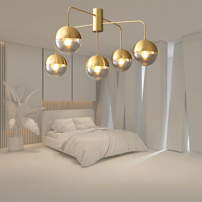 Brass Globulars Modern Crystal Ceiling Lamp