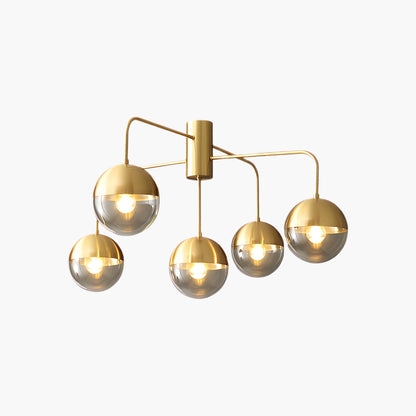 Brass Globulars Modern Crystal Ceiling Lamp