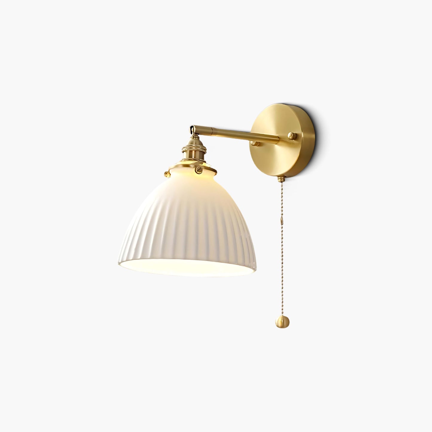 Brass Pleated Modern Ceramic Wall Lamp