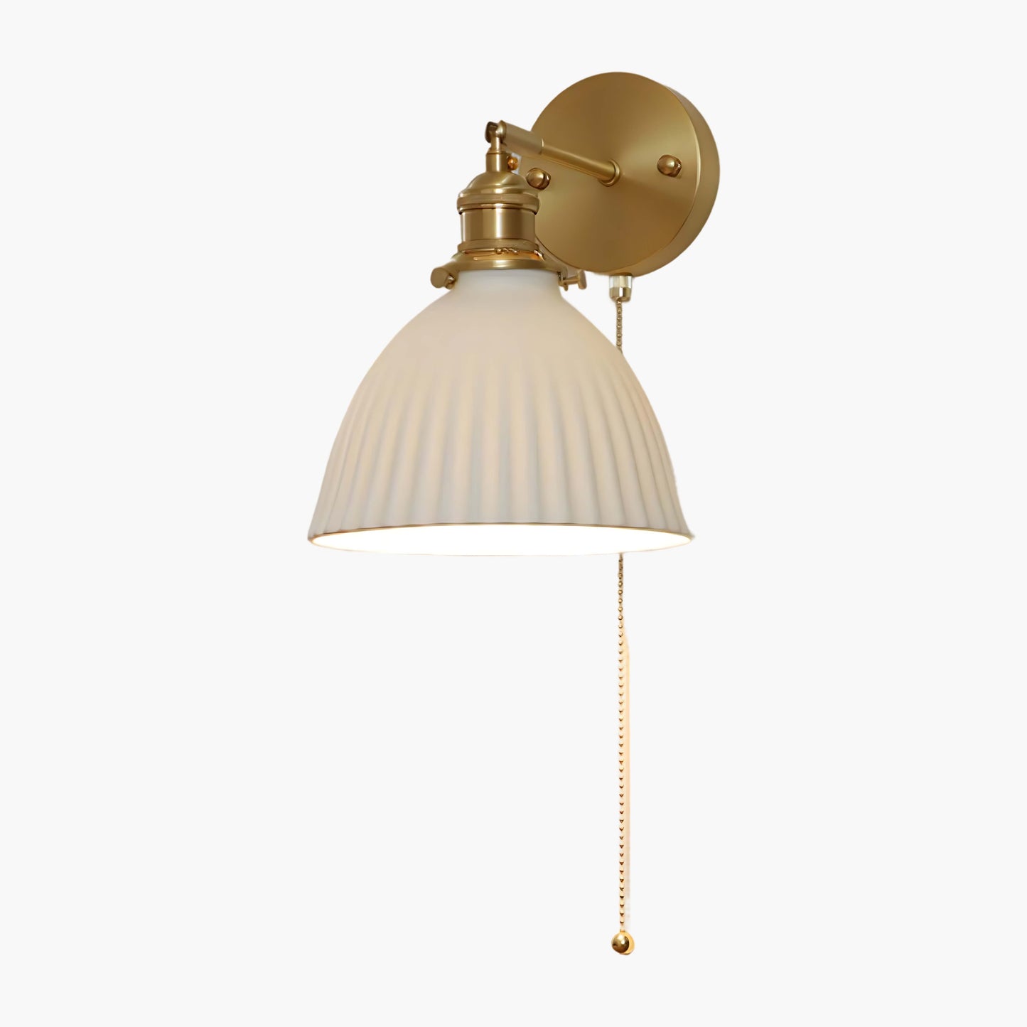 Brass Pleated Modern Ceramic Wall Lamp