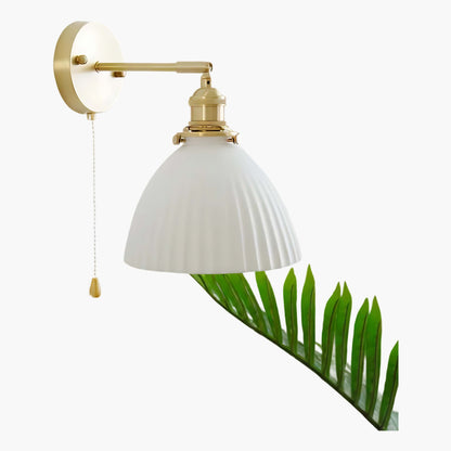 Brass Pleated Modern Ceramic Wall Lamp