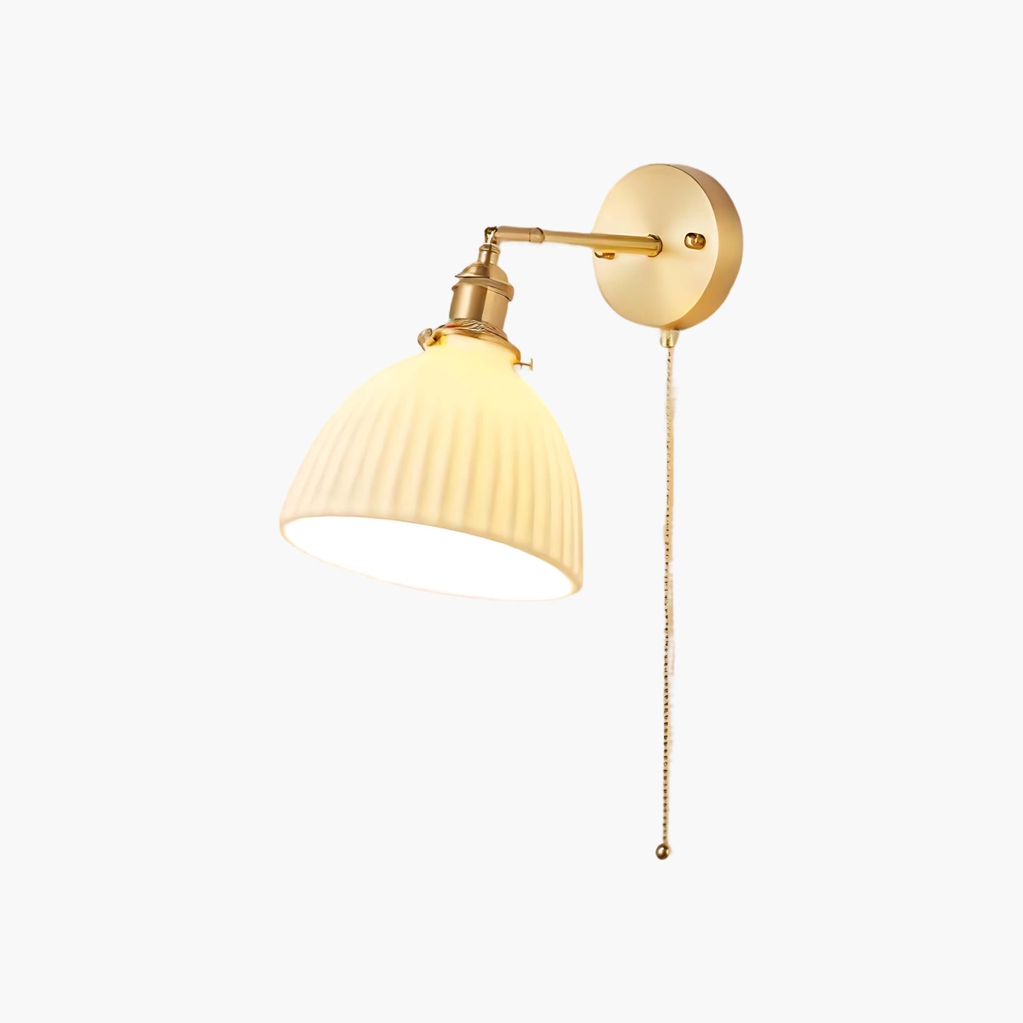 Brass Pleated Modern Ceramic Wall Lamp