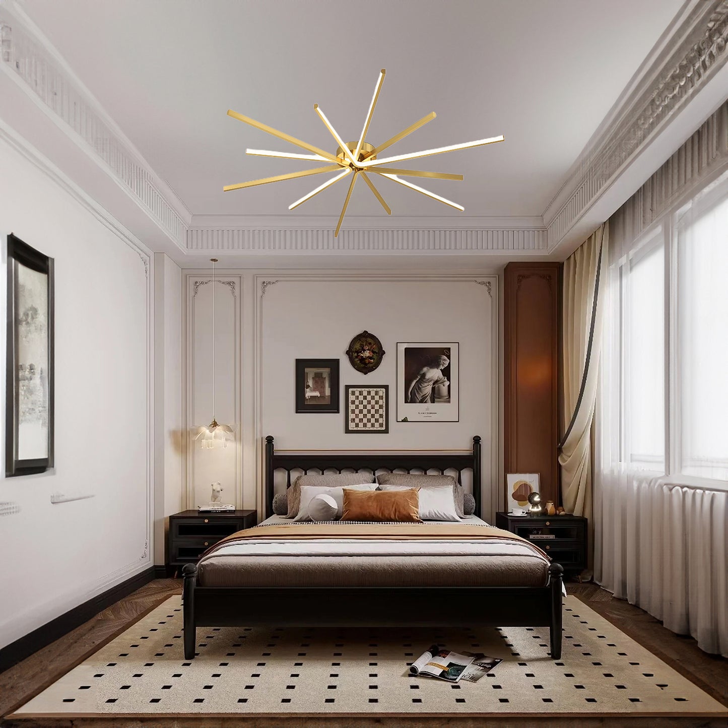 Starbursts Luxury Brass Ceiling Lamp