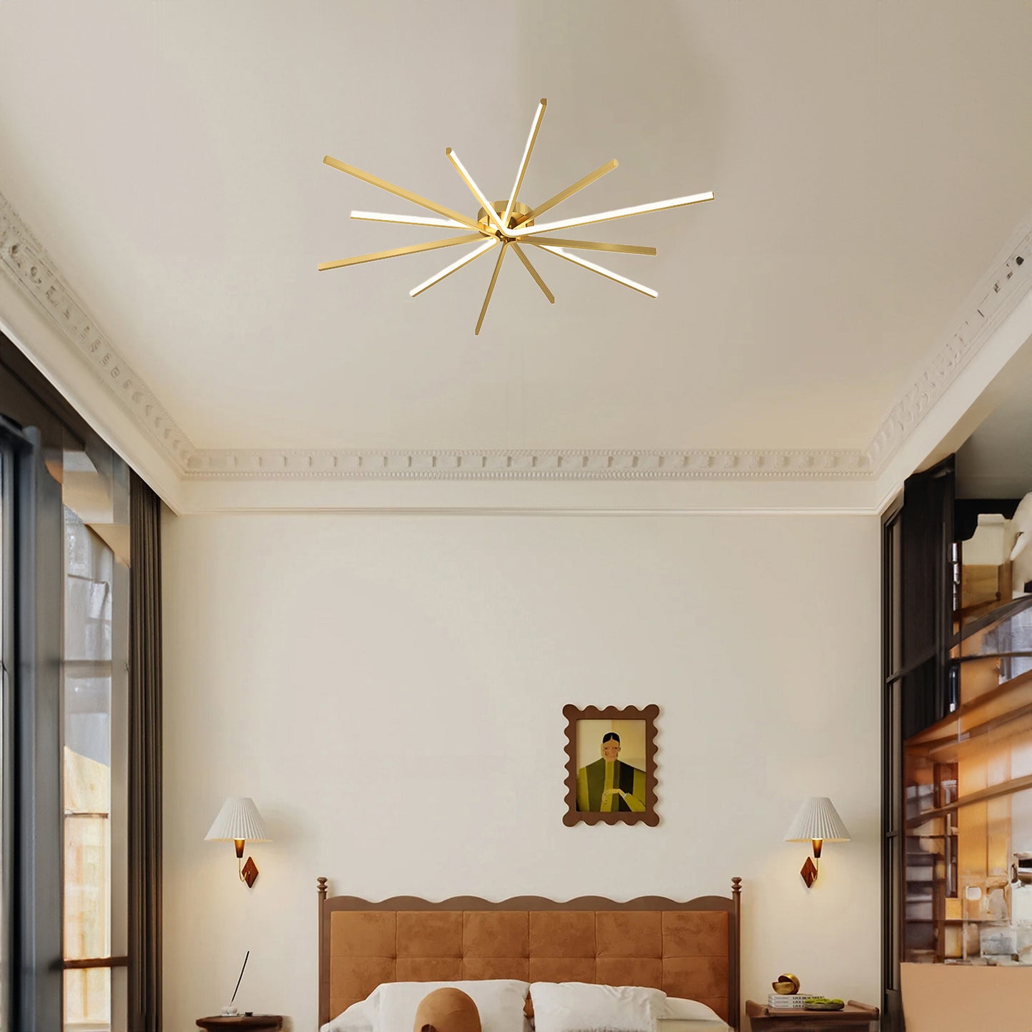 Starbursts Luxury Brass Ceiling Lamp