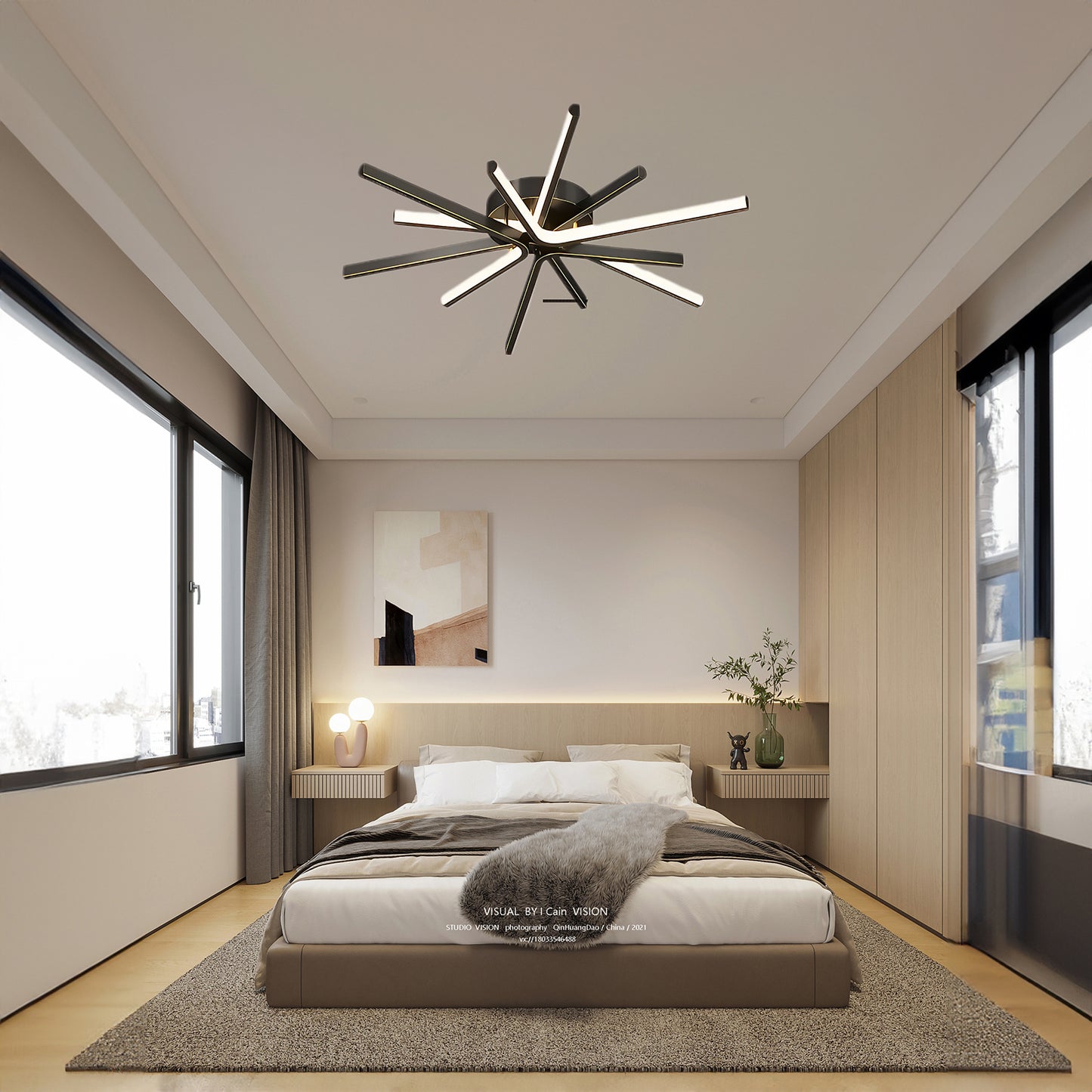 Starbursts Luxury Brass Ceiling Lamp