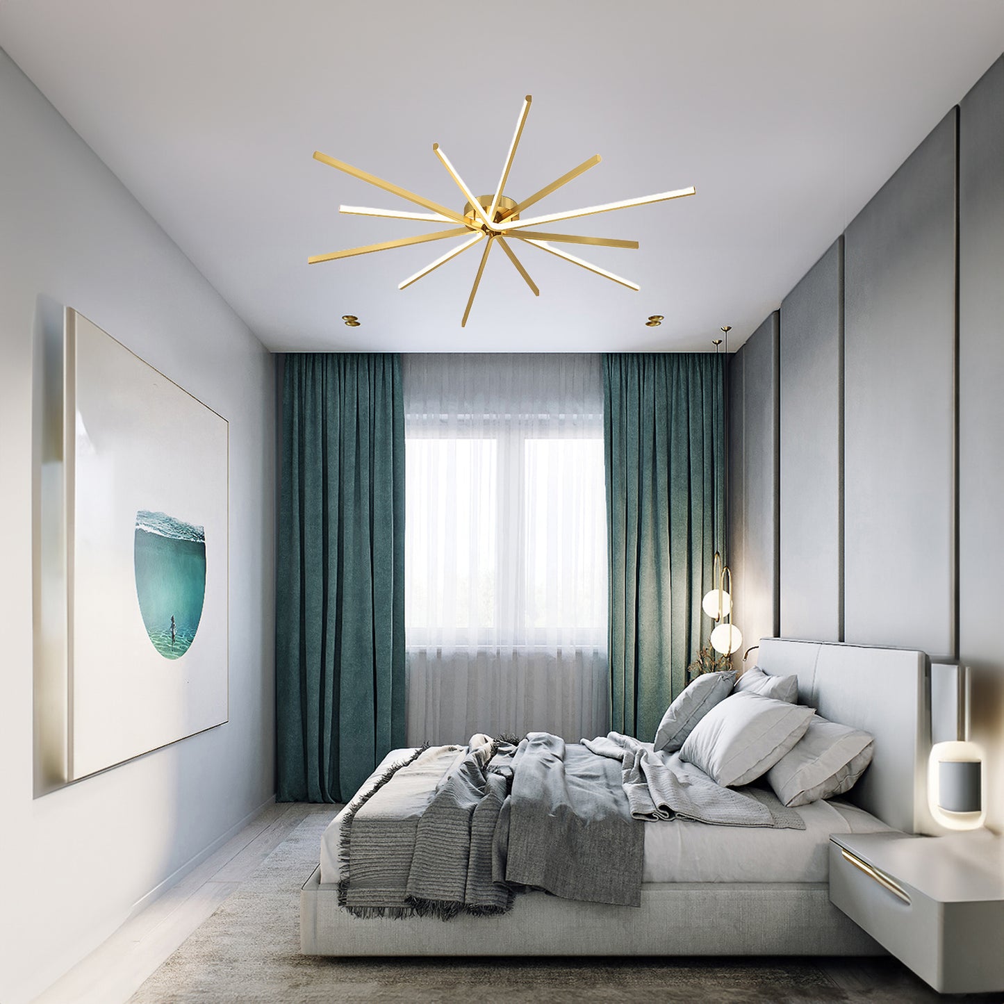 Starbursts Luxury Brass Ceiling Lamp