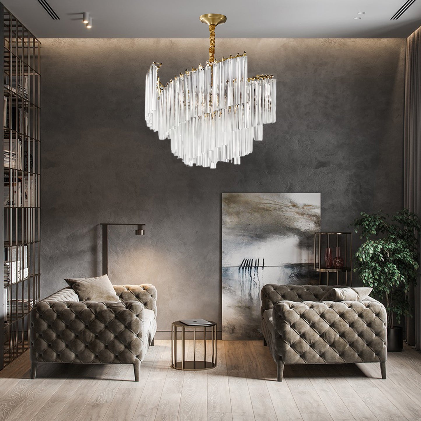 Brinicle Modern Brass Chandelier