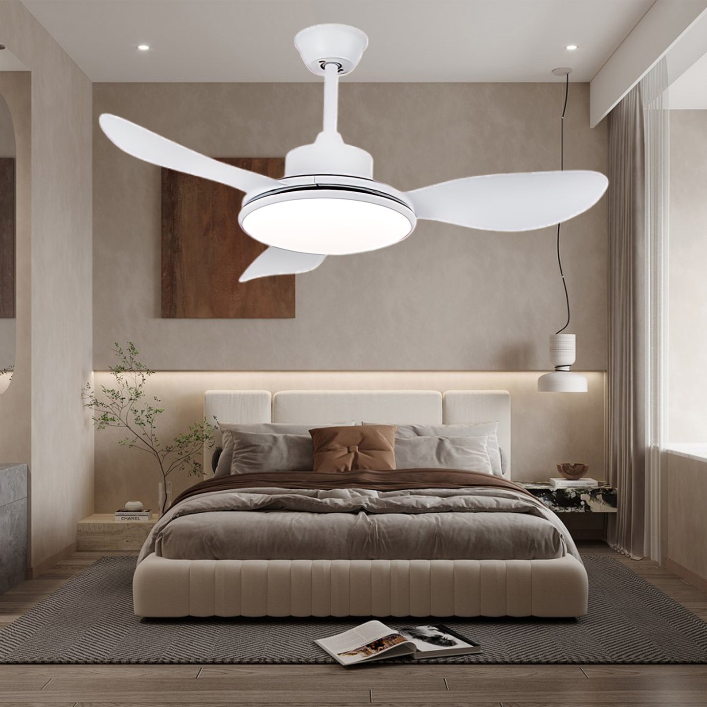 Brinley 4852 Eclectic Metal Ceiling Fan Light