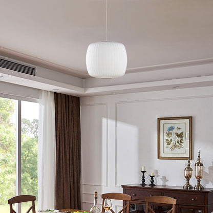 Bubble Mulberry Silk Eclectic Metal Pendant Lamp