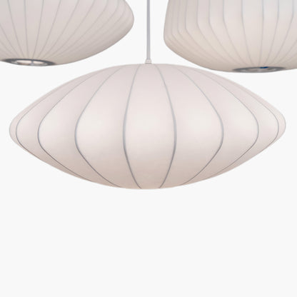 Bubble Mulberry Silk Eclectic Metal Pendant Lamp