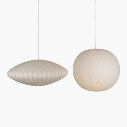 Bubble Mulberry Silk Eclectic Metal Pendant Lamp