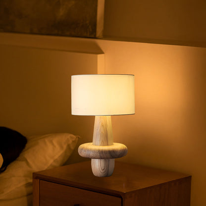 Buddha Til Art Deco Wood Table Lamp