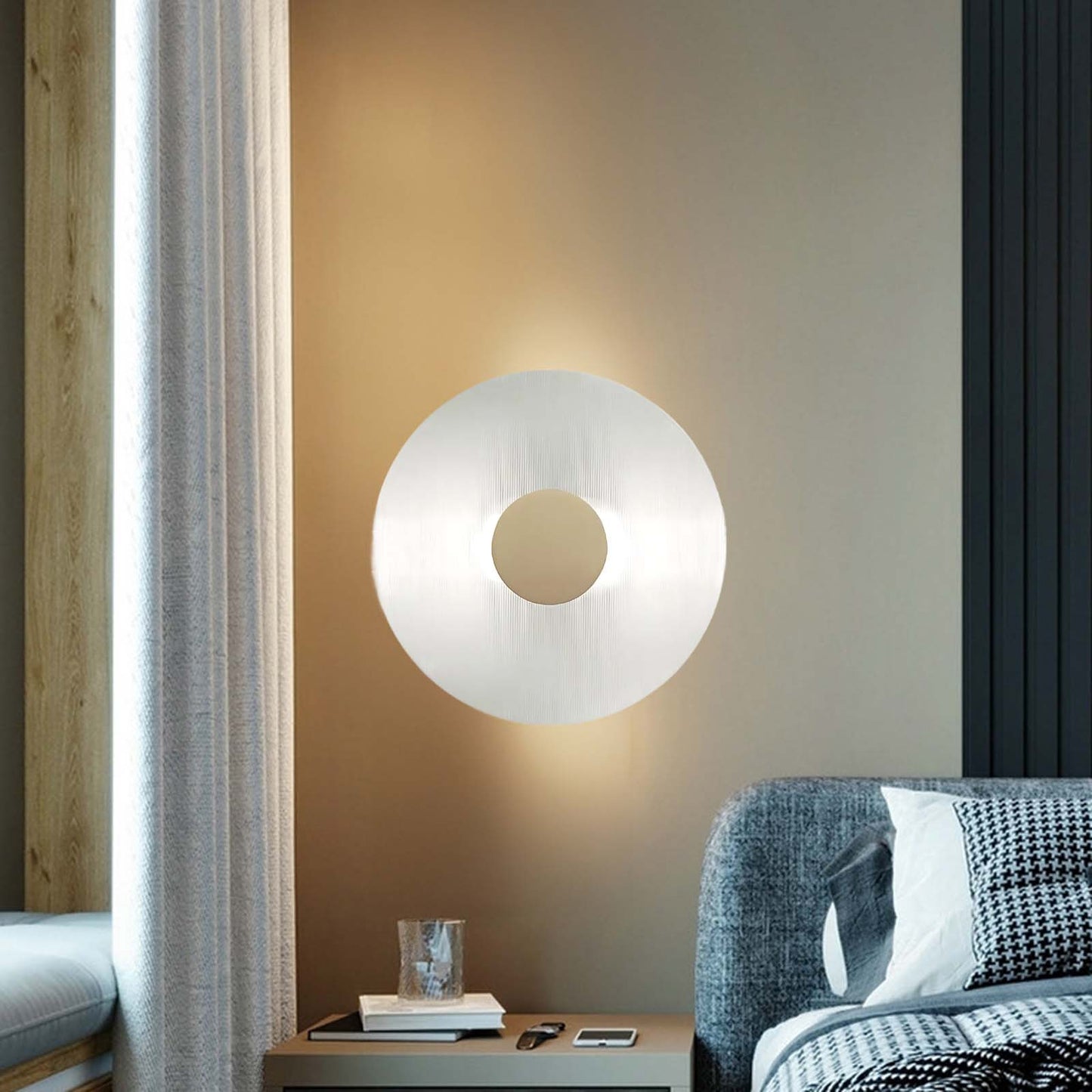 Button Modern Crystal Wall Lamp