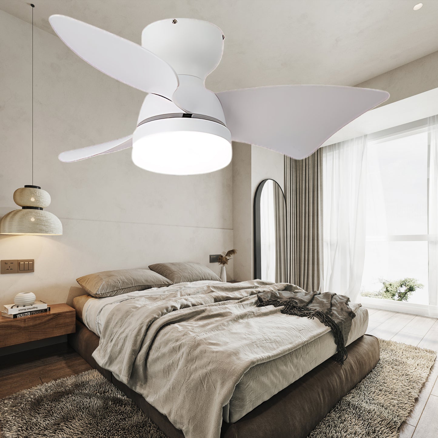 Calix 27 Modern Metal Ceiling Fan Light