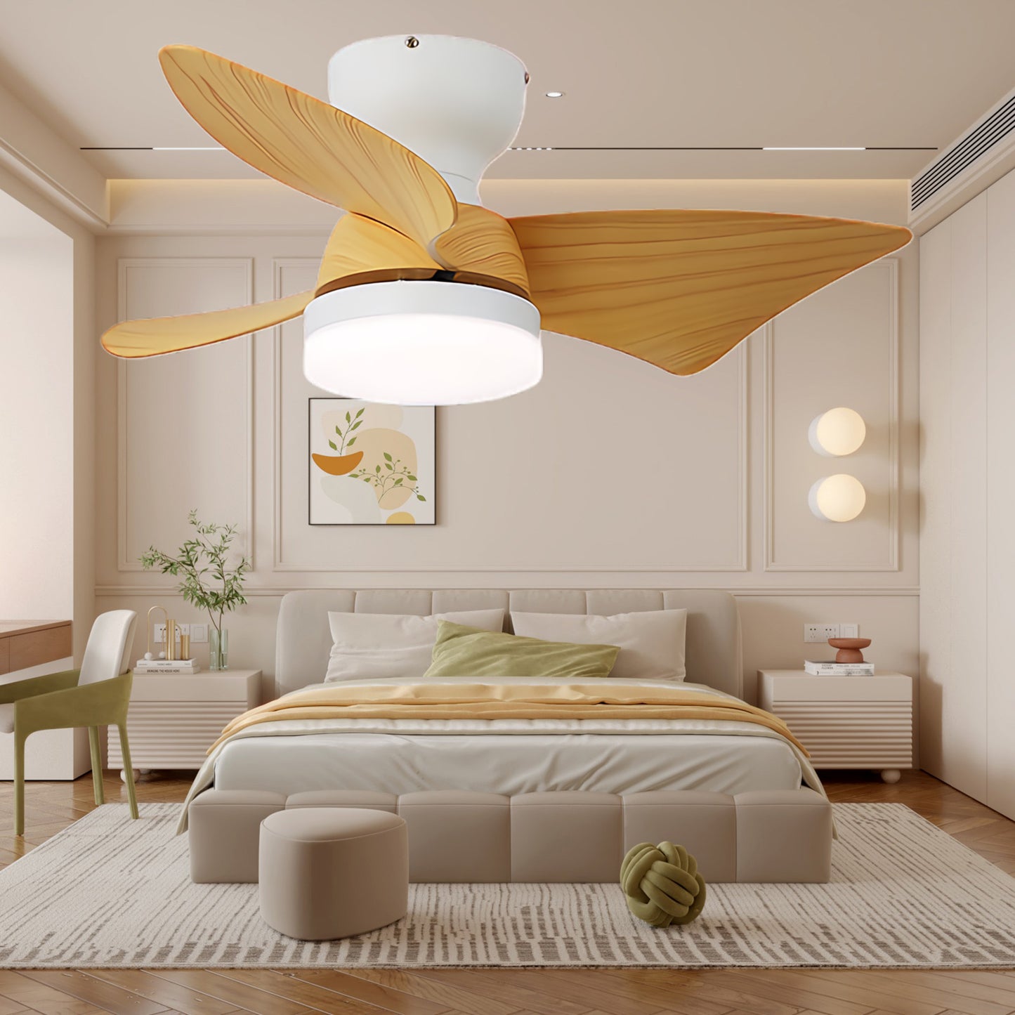 Calix 27 Modern Metal Ceiling Fan Light