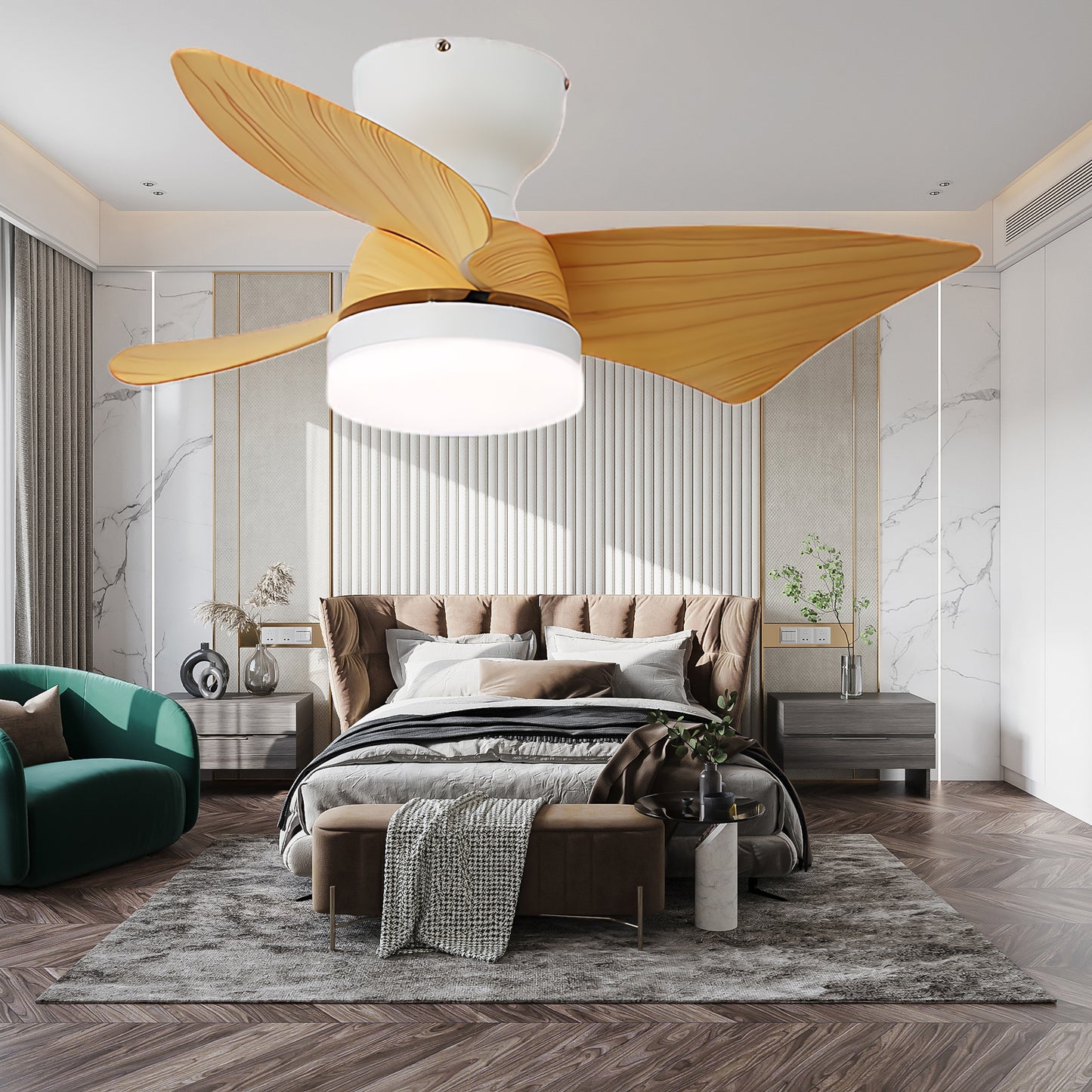 Calix 27 Modern Metal Ceiling Fan Light