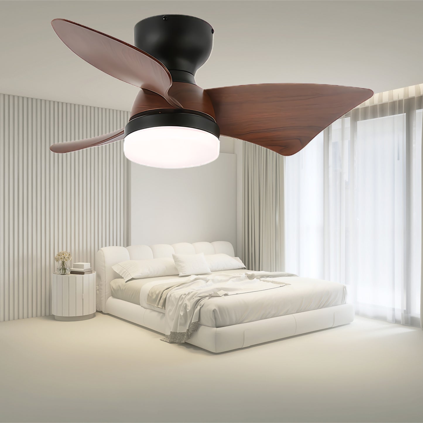 Calix 27 Modern Metal Ceiling Fan Light