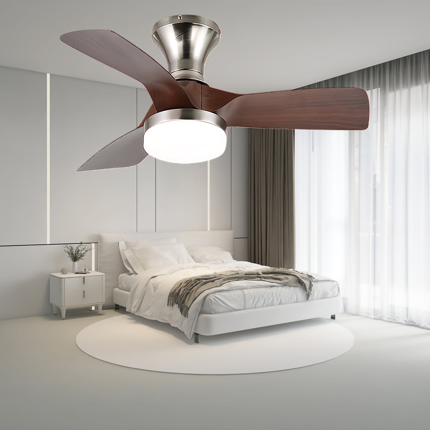 Calix 27 Modern Metal Ceiling Fan Light